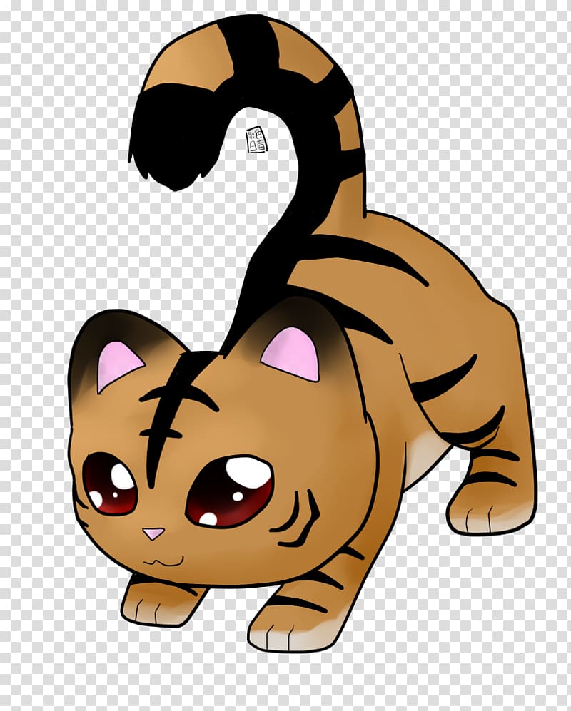 Whiskers Cat Tiger Chibi Drawing, Cat transparent background PNG clipart