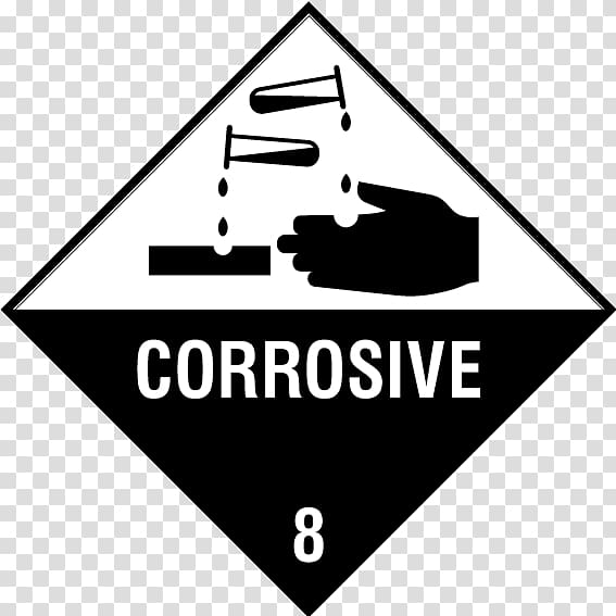 Paper HAZMAT Class 8 Corrosive substances Dangerous goods Sticker, others transparent background PNG clipart