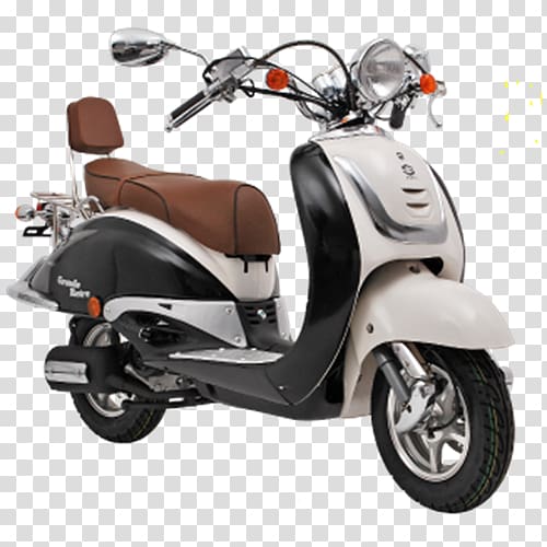 Scooter Moped Motorcycle Vespa Four-stroke engine, retro european style transparent background PNG clipart