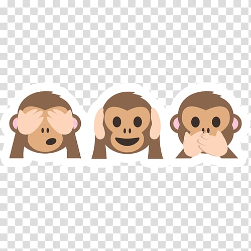 Sticker Three wise monkeys Emoji, leave the material transparent background PNG clipart
