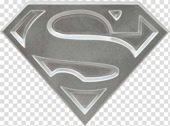 Superman Batman Wonder Woman Steel (John Henry Irons) Flash, Metallic SuperMan Logo transparent background PNG clipart