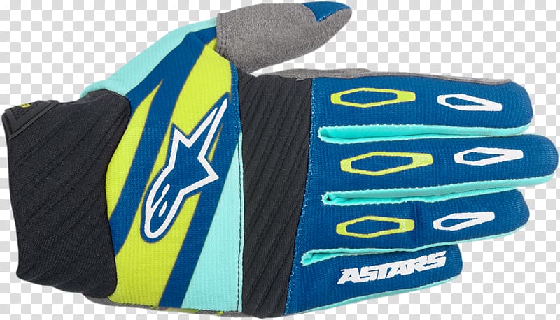 Cycling glove Alpinestars Motorcycle Blue, Bicycle Glove transparent background PNG clipart