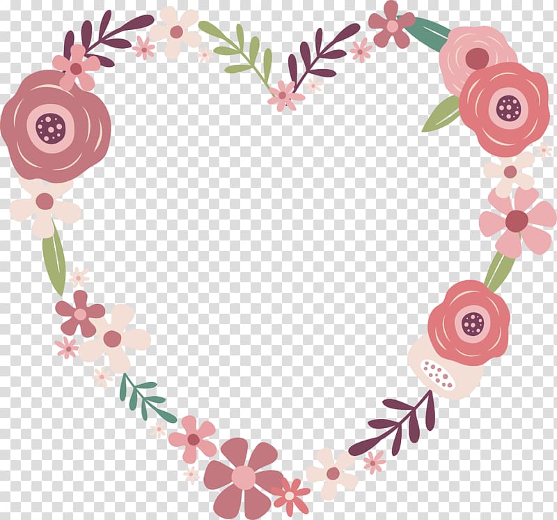 pink, white, and green heart floral , Love Two Woods Estate Wedding Engagement Heart, Cartoon rose love transparent background PNG clipart