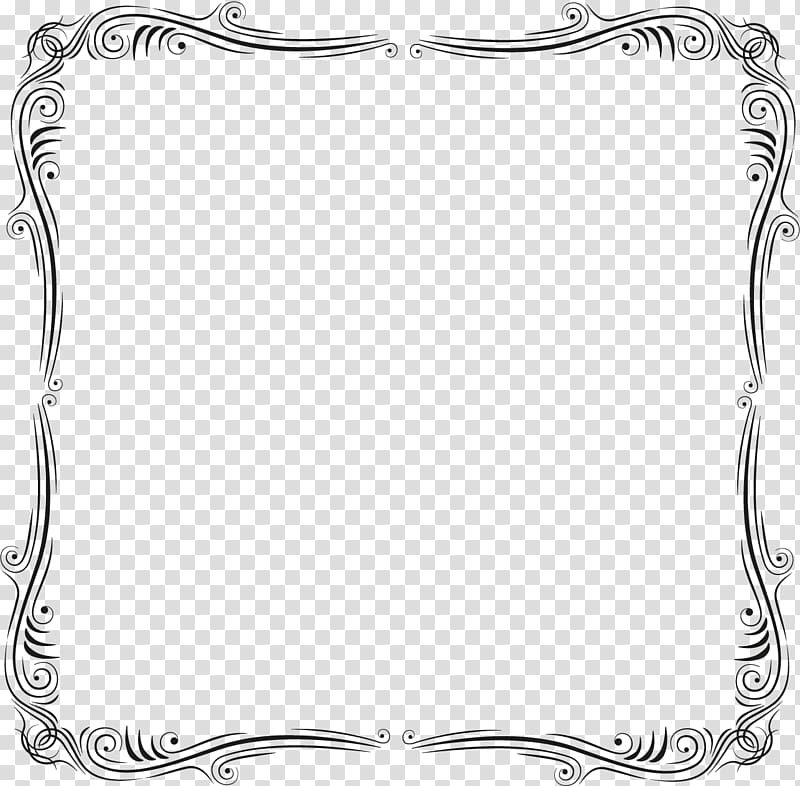 square black floral frame illustration, frame, Simple lovely ancient box transparent background PNG clipart