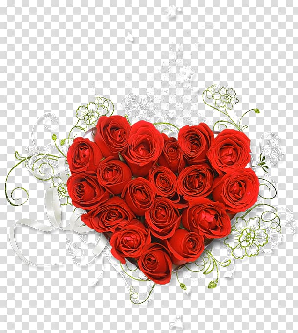 Rose Heart Flower bouquet , HEART FLOWER transparent background PNG clipart