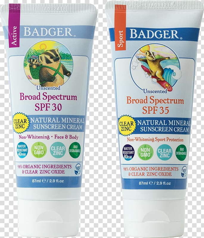 Sunscreen Lip balm Factor de protección solar Lotion Badger Balm, sunscreen transparent background PNG clipart