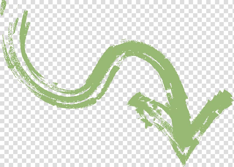 green arrow down illustrtation, Green brush twist arrows transparent background PNG clipart
