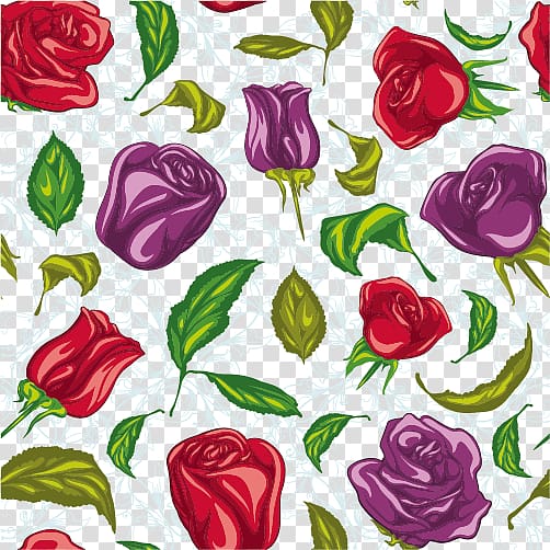 Floral design Garden roses Flower Pattern, Fresh flowers shading Free transparent background PNG clipart