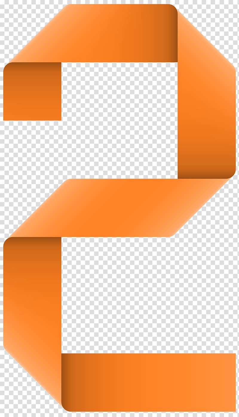 orange number 2 illustration, Ribbon Computer file, Ribbon Number Two transparent background PNG clipart