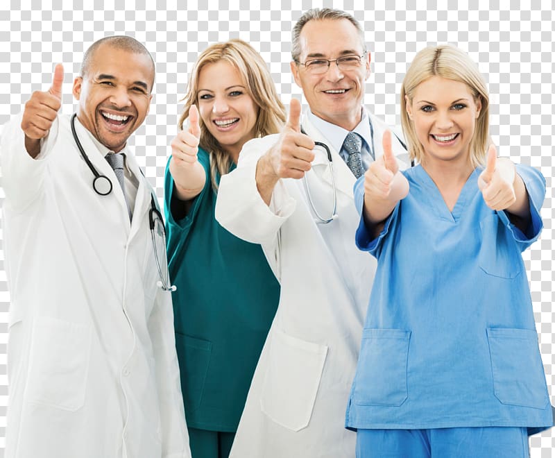 two doctors and two nurse thumbs up, Physician Hospital Patient Health Care Surgeon, doctors and nurses transparent background PNG clipart