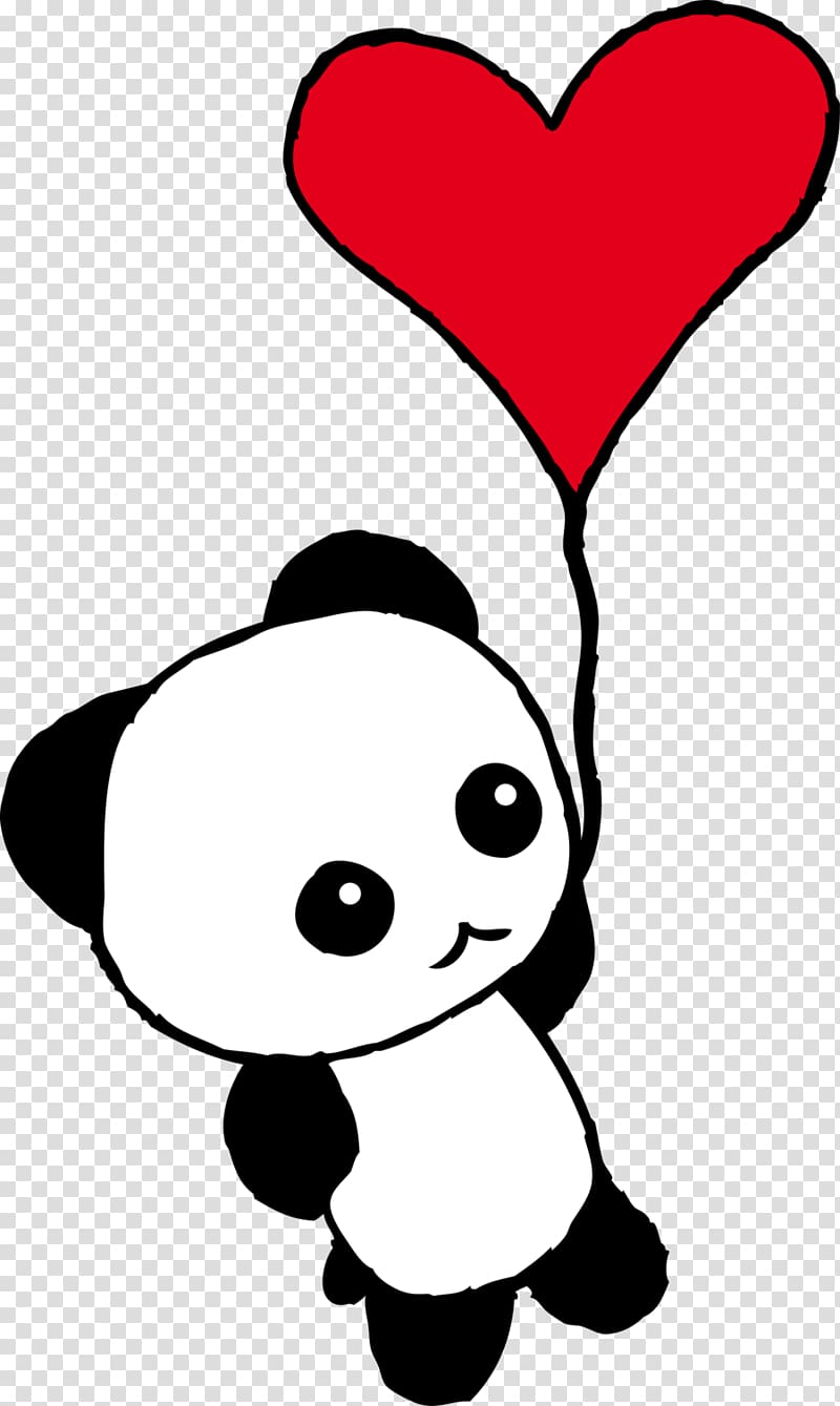 Giant panda Drawing Cuteness Love, panda transparent background PNG clipart