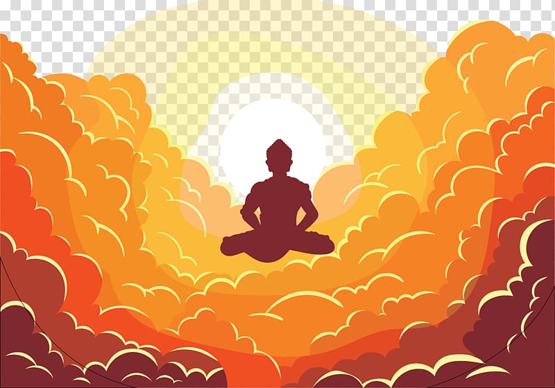 man meditating , Golden Buddha Buddhism Buddhahood Illustration, Buddha in meditation transparent background PNG clipart