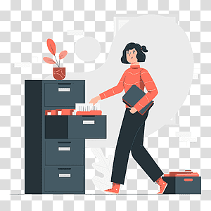 illustration, Filing system, information, work, document, organize, file, arrange, catalog, classify, procedure, register transparent background PNG clipart thumbnail