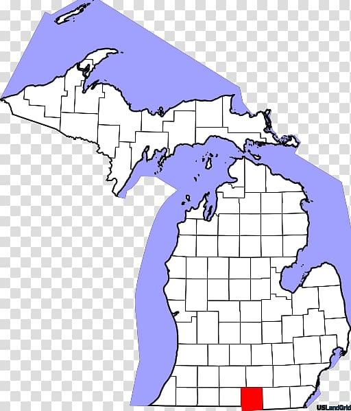 Van Buren County Wayne County Genesee County, Michigan Washtenaw County, Michigan Clare County, Michigan, map transparent background PNG clipart