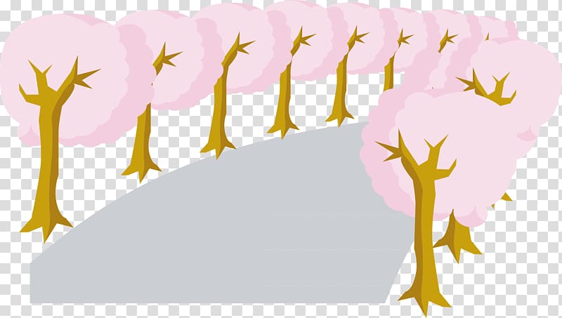 Cartoon Family Illustration, Japanese cherry blossoms transparent background PNG clipart
