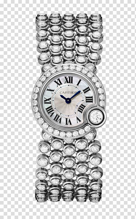 Watch Jewellery Brilliant Swiss made Diamond, Cartier silver watch mechanical watches female form transparent background PNG clipart