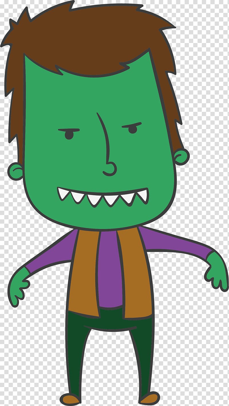 Halloween Vampire Euclidean , Green face monster transparent background PNG clipart