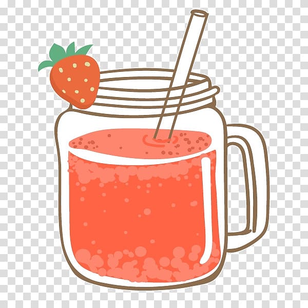 clear glass mason jar illustration with strawberry juice, Juice Smoothie Cocktail Strawberry Milkshake, Summer drink transparent background PNG clipart