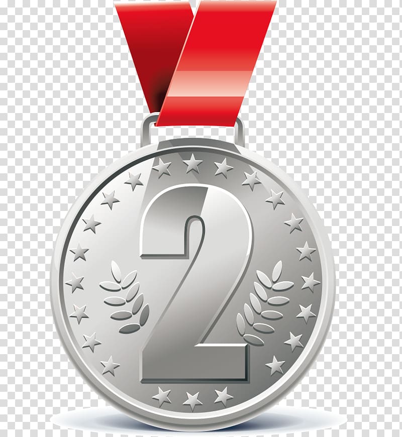 Gold medal Silver medal Bronze medal, silver transparent background PNG clipart