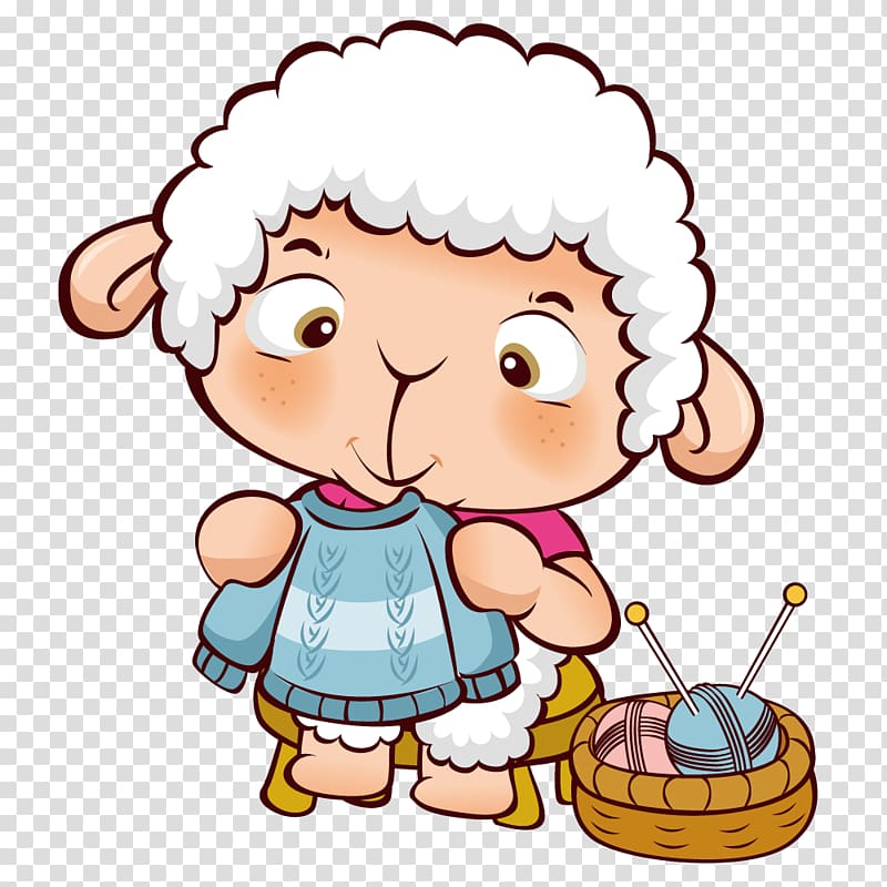 Sheep Goat , Knitting sheep transparent background PNG clipart