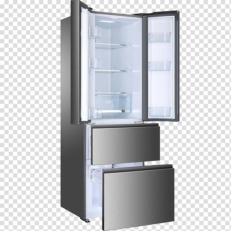 Refrigerator Door Air cooling, Open multi-door refrigerator transparent background PNG clipart
