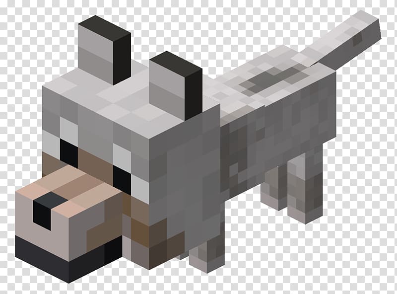 gray and brown Minecraft dog illustration, Minecraft: Pocket Edition Baby Wolves Minecraft: Story Mode Dog, Minecraft transparent background PNG clipart