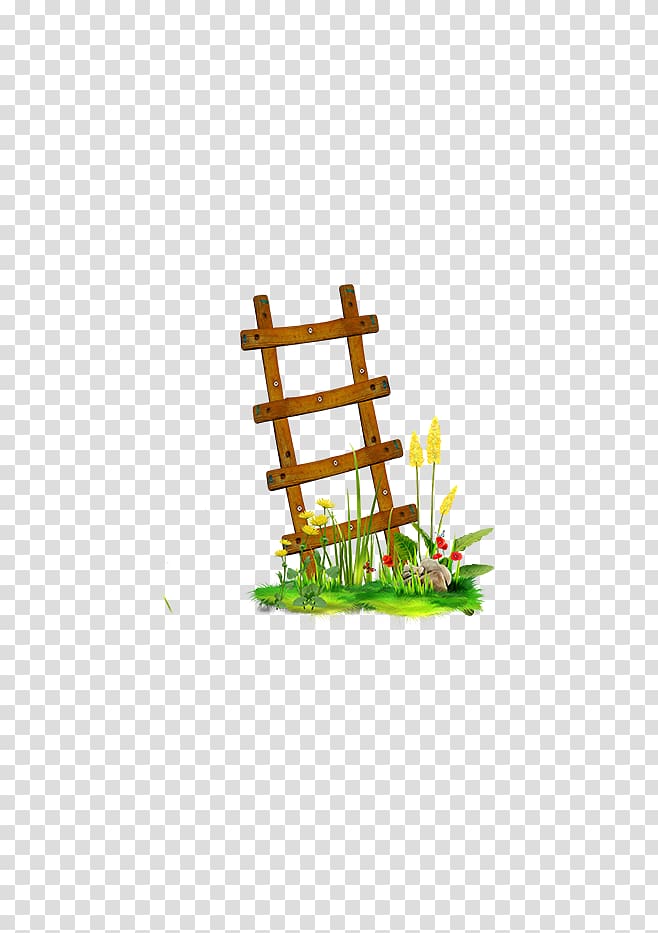 Ladder Icon, Cartoon small wooden ladder transparent background PNG clipart