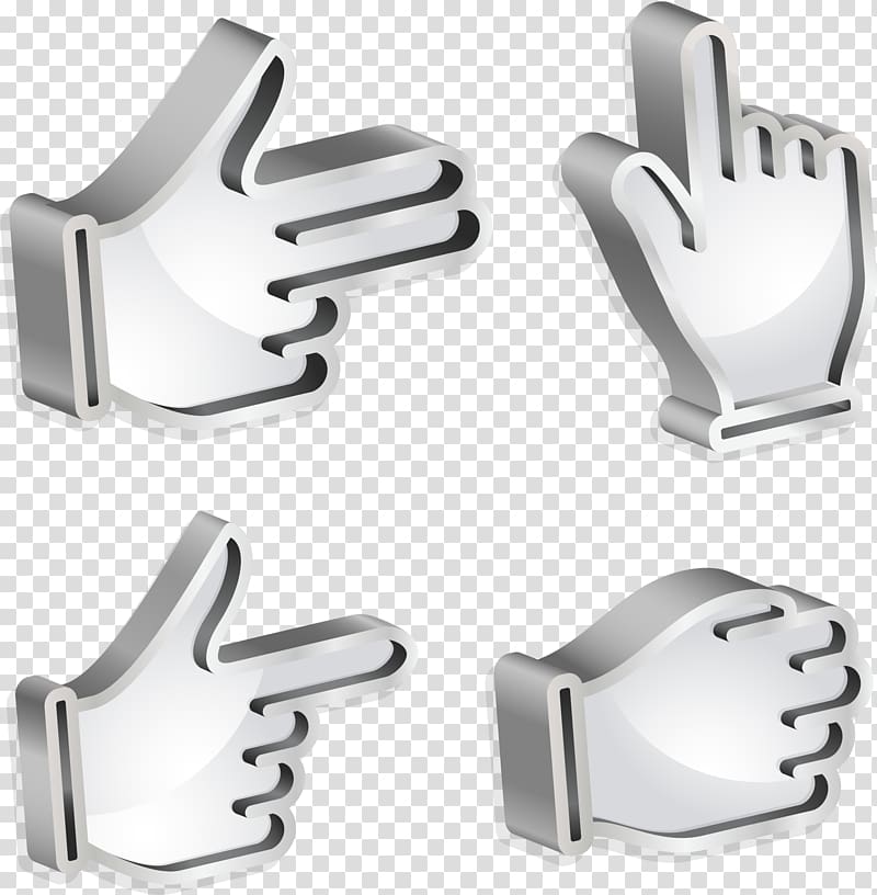 Computer mouse Icon, Silver metal finger transparent background PNG clipart