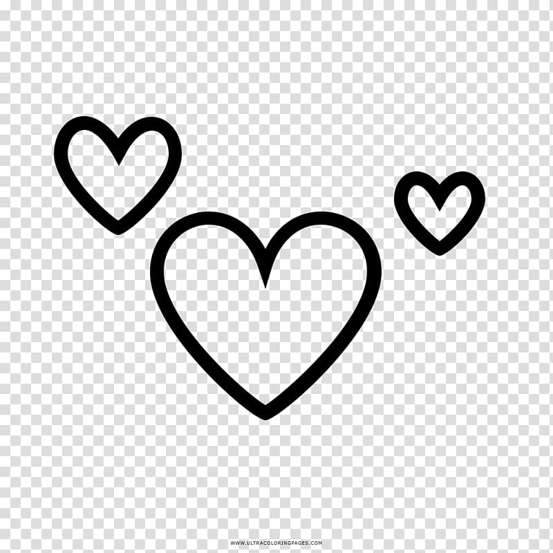 Heart Drawing Coloring book Black and white , heart transparent background PNG clipart