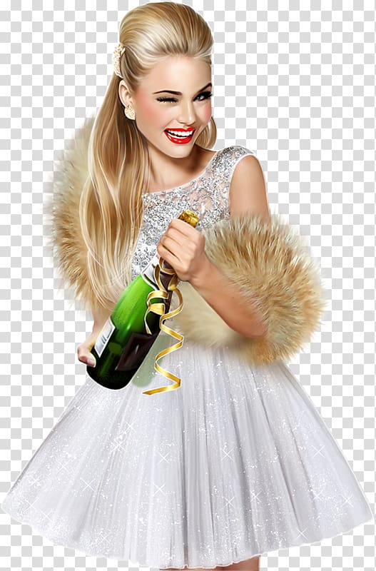 New Year Woman Christmas Eve Costume, woman transparent background PNG clipart