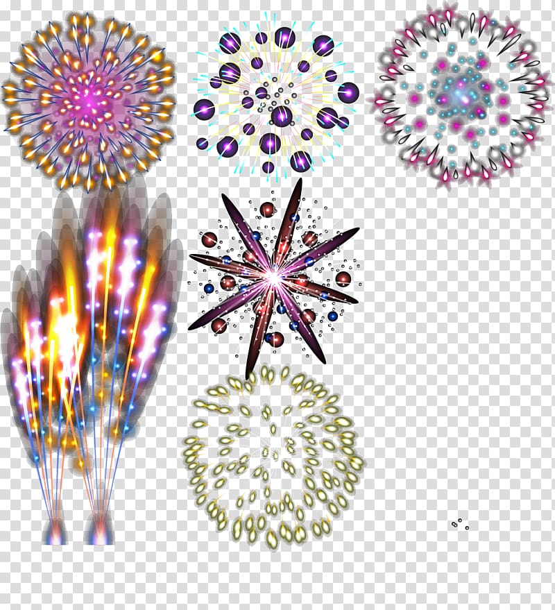 Graphic design, Colorful fireworks transparent background PNG clipart