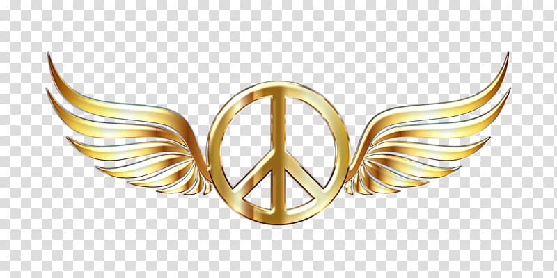 Peace symbols World peace Gold, symbol transparent background PNG clipart