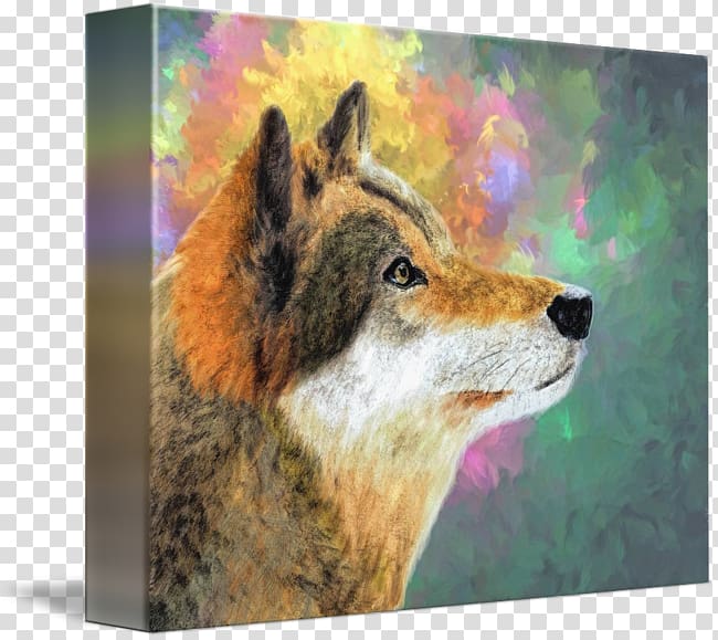 Gray wolf Coyote Handbag Painting, painting transparent background PNG clipart