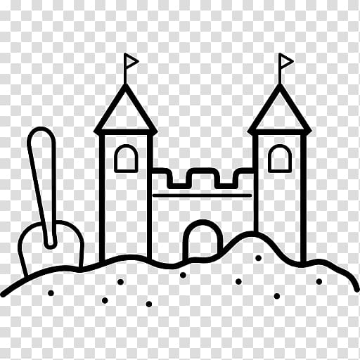 Drawing Line art Cartoon , sand castle transparent background PNG clipart