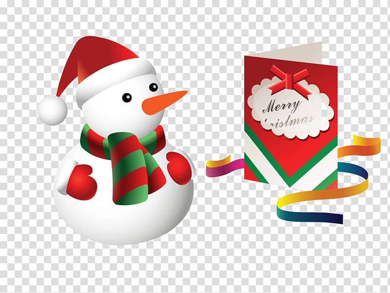 Christmas Snowman Greeting card Icon, Santa Claus transparent background PNG clipart