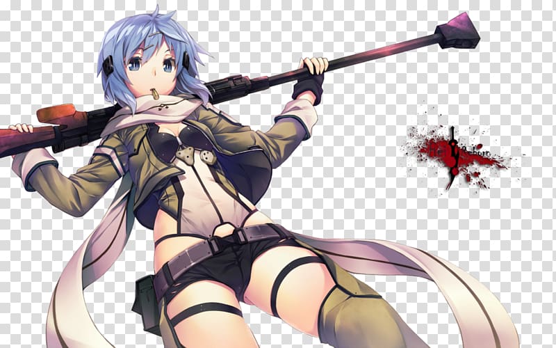 Sinon Anime Sword Art Online 6: Phantom Bullet Asuna, Anime transparent background PNG clipart