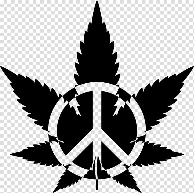 Cannabis Drawing Silhouette , peace symbol transparent background PNG clipart