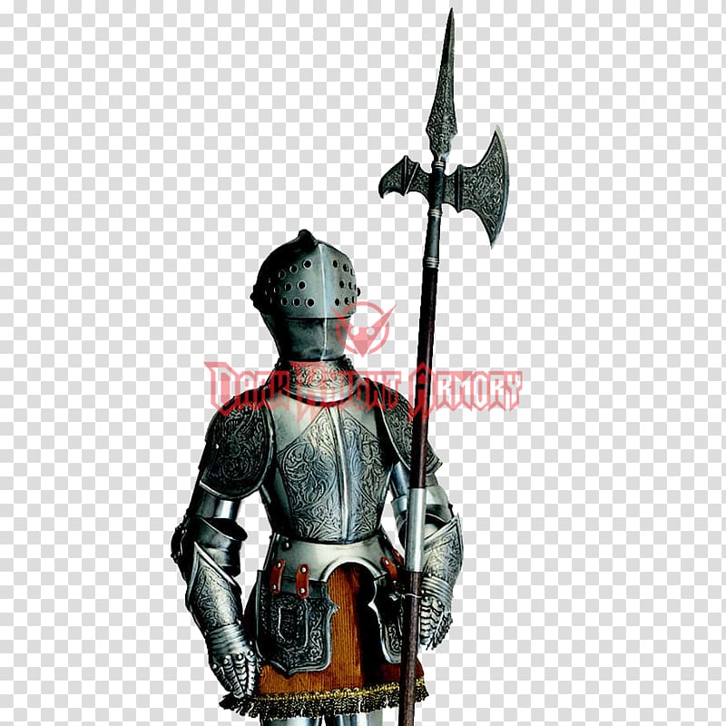 Middle Ages Plate armour Body armor Halberd Knight, halberd transparent background PNG clipart