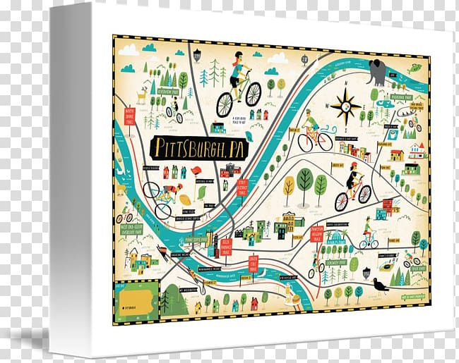 Map Pittsburgh Zoo & PPG Aquarium Infographic Art, bike drawing transparent background PNG clipart
