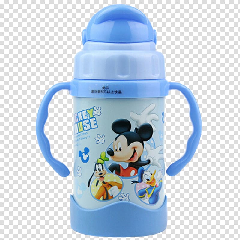 Mickey Mouse Minnie Mouse Water bottle Cup Vacuum flask, Disney Mickey Mouse cup blue glass cup transparent background PNG clipart