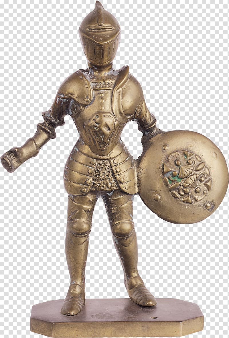 Shield Bronze sculpture Sword Knight, shield transparent background PNG clipart