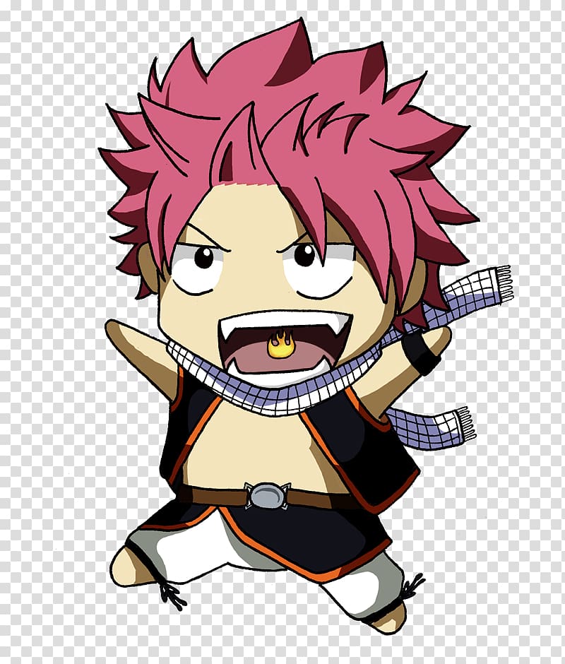 Natsu Dragneel Gray Fullbuster Erza Scarlet Chibi Fairy Tail, Chibi transparent background PNG clipart
