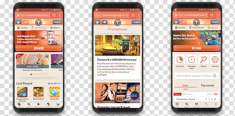 Smartphone Feature phone LeoVegas iPhone X Online Casino, live casino transparent background PNG clipart