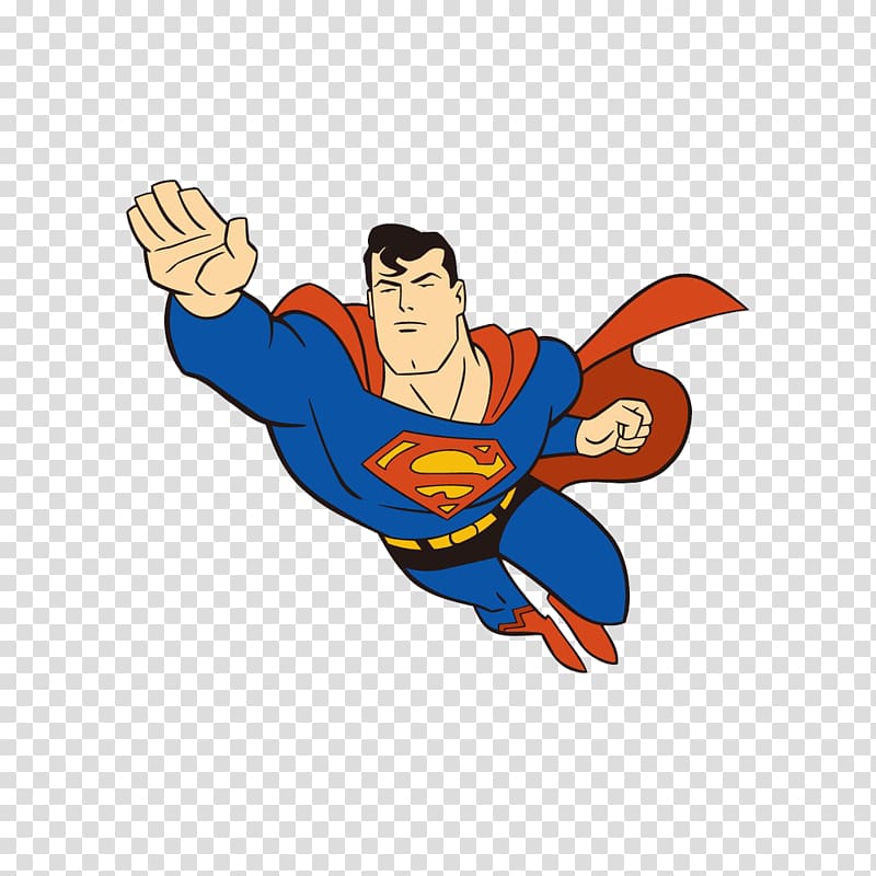 Superman , Clark Kent Cartoon Superhero, Superman transparent background PNG clipart