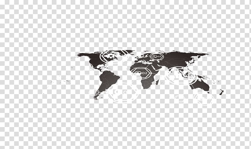 World map Illustration, Black Business Technology World Map transparent background PNG clipart