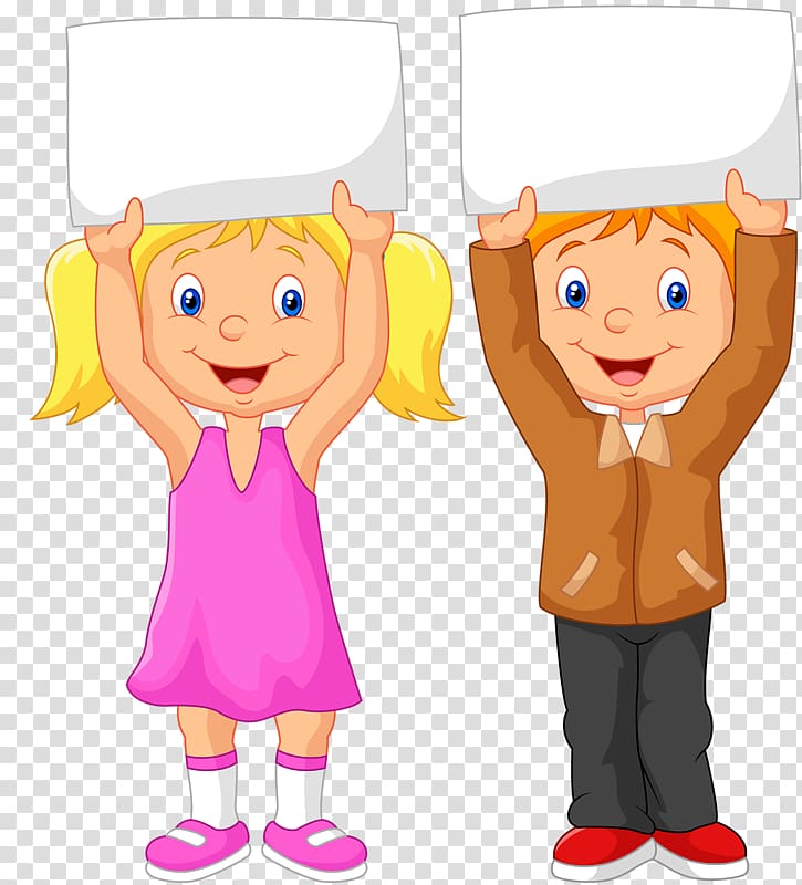 boy and girl illustration, Drawing Poster Child Caricature Illustration, Cartoon children transparent background PNG clipart