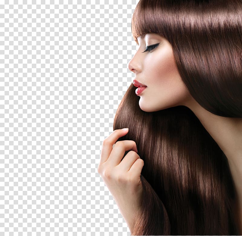woman holding hair , Hair iron Comb Hair straightening Hair Care, Hairdressing transparent background PNG clipart