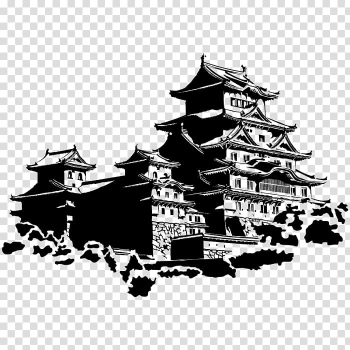 Japanese castle Wall decal Sticker Phonograph record, wall decal transparent background PNG clipart