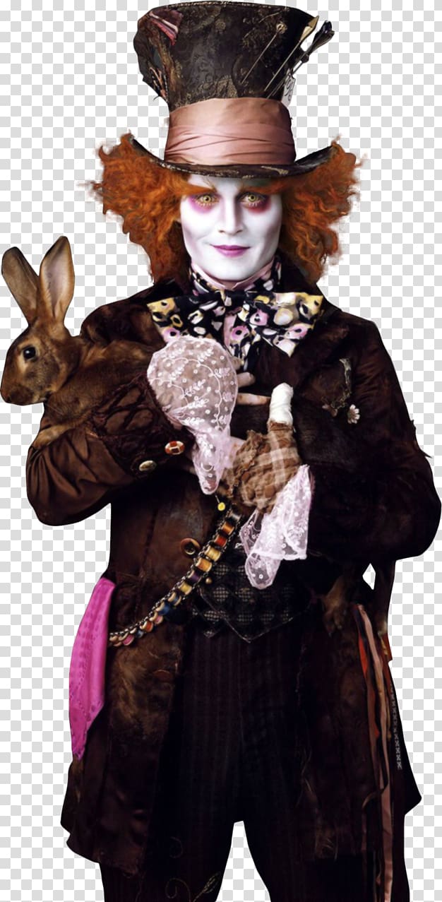 The Mad Hatter, The Mad Hatter White Rabbit Alice in Wonderland Tarrant Hightopp Film, johnny depp transparent background PNG clipart
