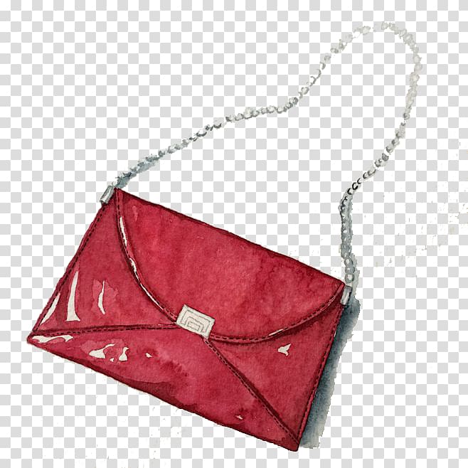 Bag Icon, Red bag transparent background PNG clipart